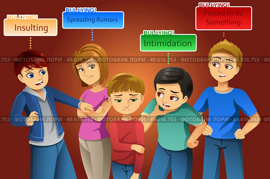 A vector illustration of Bullying Poster Concept . Стоковая иллюстрация, агентство Ingram Publishing / Фотобанк Лори