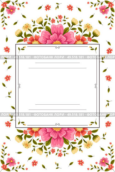 A vector illustration of wedding invitation with flower theme. Стоковая иллюстрация, агентство Ingram Publishing / Фотобанк Лори