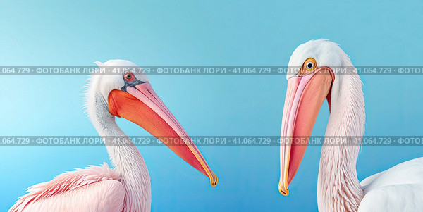 A white seagull with a goofy look on a pink background. Created by AI. Стоковое AI-изображение, AI-художник Ярославский Максим / Фотобанк Лори