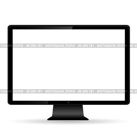 Abstract Computer display isolated on white baskground.Vector illustration. Стоковая иллюстрация, агентство Ingram Publishing / Фотобанк Лори