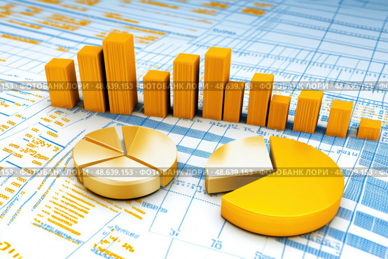Abstract financial data display with blue and orange lines and graphs. Futuristic analytics dashboard with vibrant screen monitor. Data visualizations, advanced technology. Technical growth, progress. Стоковое AI-изображение, AI-художник Марина Демидюк / Фотобанк Лори