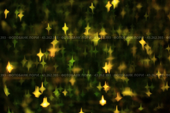 Abstract fuzzy dark background with green and yellow glowing stars. Стоковое фото, фотограф Светлана Ильева (Иванова) / Фотобанк Лори