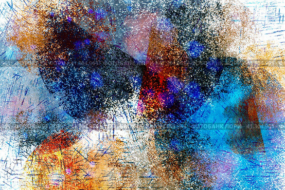 Abstract grunge background with dashes, dots, blur and scuff marks. Abstract old paint texture. Illustration. Стоковая иллюстрация, иллюстратор Бузмакова Светлана / Фотобанк Лори