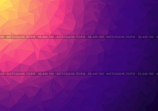 Abstract low polygonal gradient colorful mosaic pattern background and texture. Vibrant retro color backdrop. Vector illustration. Стоковая иллюстрация, агентство Ingram Publishing / Фотобанк Лори
