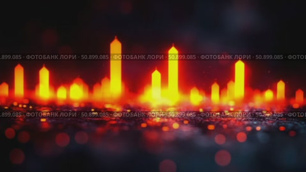 Abstract nocturnal metropolis awash in glowing amber and crimson light with ethereal reflections. Стоковое AI-видео, аниматор Данила Большаков / Фотобанк Лори
