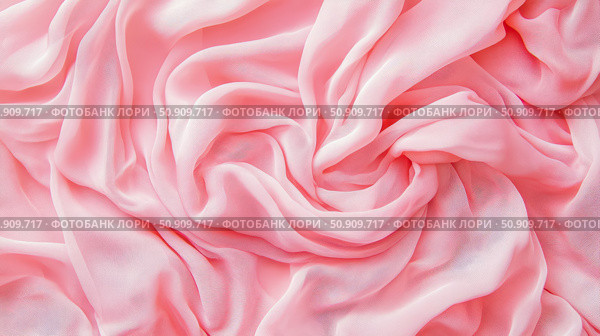 Abstract pale rose silk fabric with gentle drape: soft romantic textile material backdrop. Стоковое AI-изображение, AI-художник Данила Большаков / Фотобанк Лори