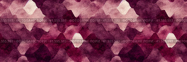 Abstract panoramic background. A colorful mosaic pattern of a variety of geometric shapes and polygons in shades of burgundy and mauve. Wide texture background with seamless pattern. Generative AI. Стоковое AI-изображение, AI-художник Андрей Степанов / Фотобанк Лори
