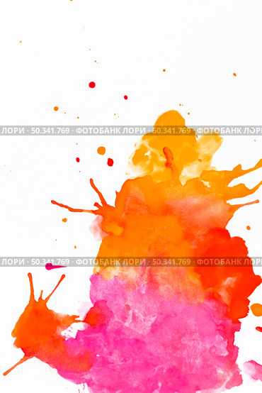 abstract stain orange fuchsia paint. Стоковое фото, агентство Ingram Publishing / Фотобанк Лори