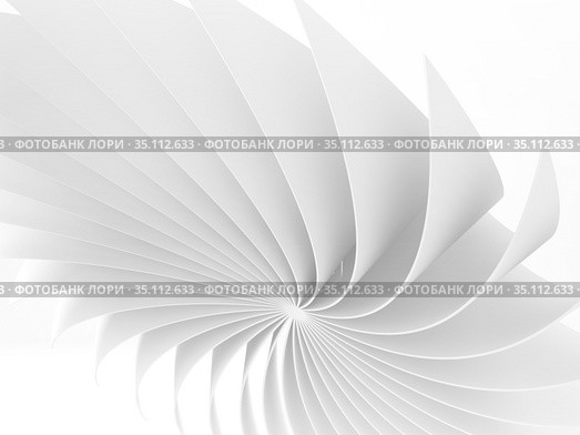 Abstract white bent parametric structure, 3d graphic. Стоковая иллюстрация, иллюстратор EugeneSergeev / Фотобанк Лори