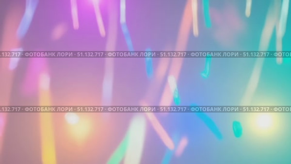 Абстрактные цветные световые полосы с эффектом боке / Abstract colorful light streaks with bokeh effect in a soft background. Стоковое AI-видео, аниматор DeFusum / Фотобанк Лори