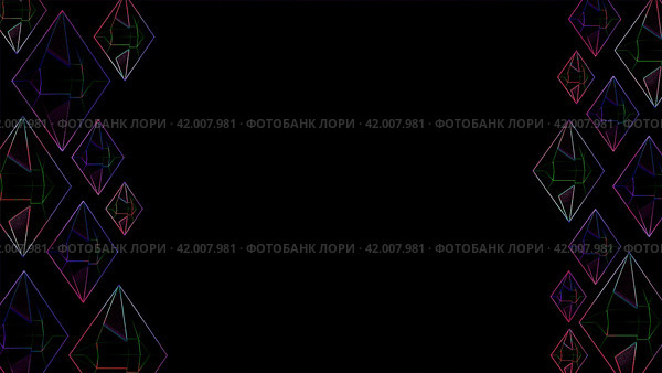 Абстрактный фон из треугольников. Голограмма, проекция кристаллов. Стоковая иллюстрация, иллюстратор Семён Прудий / Фотобанк Лори