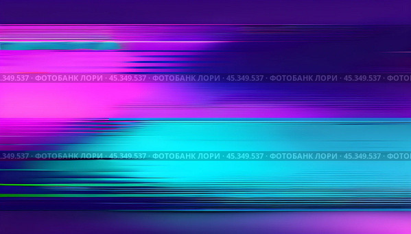 Абстрактный неоновый фон с эффектом глитча. Стоковое AI-изображение, AI-художник Ирина Першина / Фотобанк Лори
