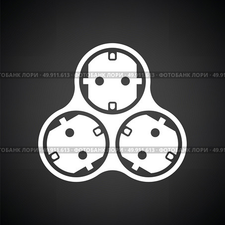 AC splitter icon. Black background with white. Vector illustration. Стоковая иллюстрация, агентство Ingram Publishing / Фотобанк Лори