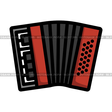 Accordion Icon. Editable Bold Outline With Color Fill Design. Vector Illustration. Стоковая иллюстрация, агентство Ingram Publishing / Фотобанк Лори