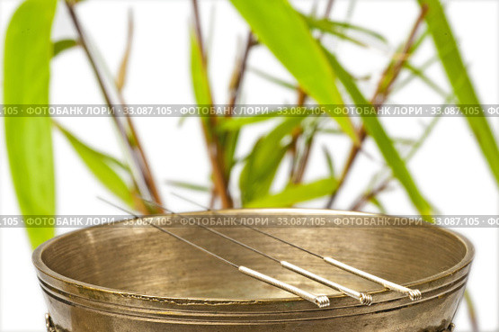 acupuncture needles. Стоковое фото, фотограф Hans-Joachim Schneider / PantherMedia / Фотобанк Лори