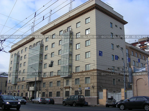 Административное нежилое здание,1939 года постройки. Проспект Мира, 15. Москва (2012 год). Редакционное фото, фотограф lana1501 / Фотобанк Лори