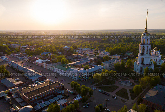 Aerial view of Shuya (2019 год). Стоковое фото, фотограф Яков Филимонов / Фотобанк Лори