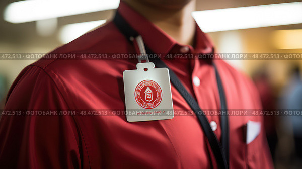 affiliation red employee ai generated. Стоковое AI-изображение, AI-художник Vectorwin / Фотобанк Лори