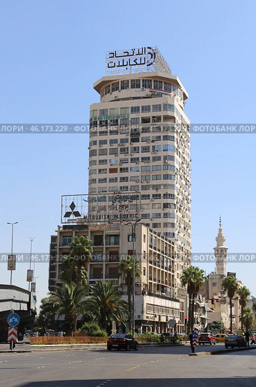 Alaa tower hotel in the capital Damascus. Republic of Syria. Редакционное фото, фотограф Евгений Ткачёв / Фотобанк Лори