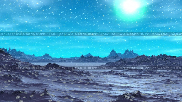 Alien Planet. Mountain. Animation. Panorama. 4K. Стоковая анимация, аниматор Parmenov Pavel / Фотобанк Лори