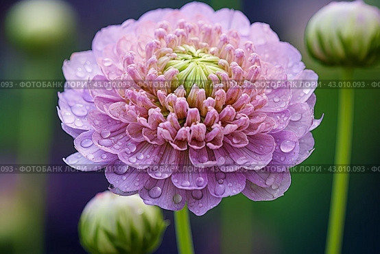 Alluring Purple scabious flower. Generate ai. Стоковое AI-изображение, AI-художник Иван Рябоконь / Фотобанк Лори