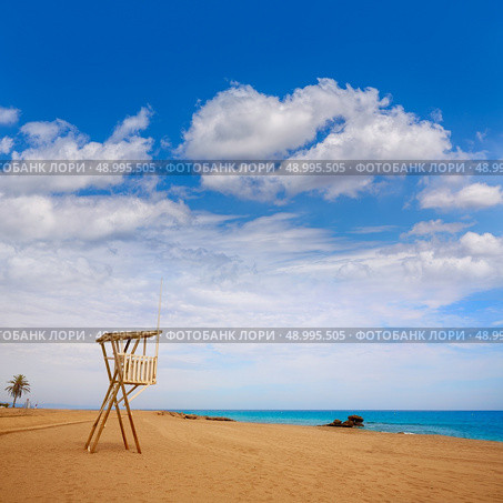 Almeria Mojacar beach lifeguard in Mediterranean sea of Spain. Стоковое фото, агентство Ingram Publishing / Фотобанк Лори