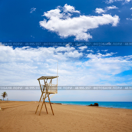 Almeria Mojacar beach lifeguard in Mediterranean sea of Spain. Стоковое фото, агентство Ingram Publishing / Фотобанк Лори