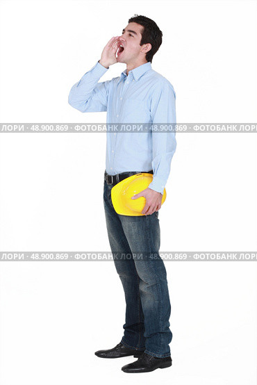 An architect shouting instructions. Стоковое фото, агентство Ingram Publishing / Фотобанк Лори