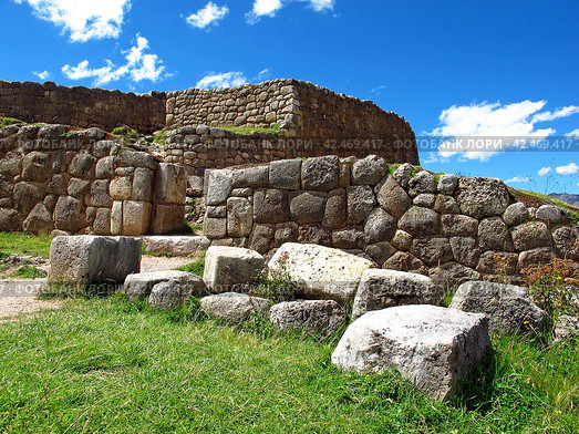 Ancient ruins of fortress in Cusco, Inca Empire, Peru (2011 год). Стоковое фото, фотограф Сергей Стрелков / Фотобанк Лори