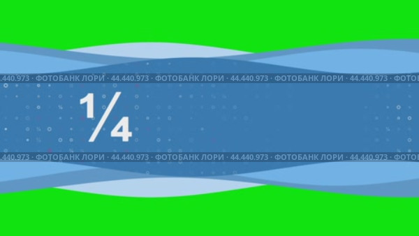 Анимация движения волн синего баннера с белым символом четверти дроби слева. На заднем плане изображены маленькие белые фигуры. Бесшовная закольцованная анимация в формате 4k на фоне в цветовой гамме. Стоковое видео, видеограф Карпенко Алексей / Фотобанк Лори