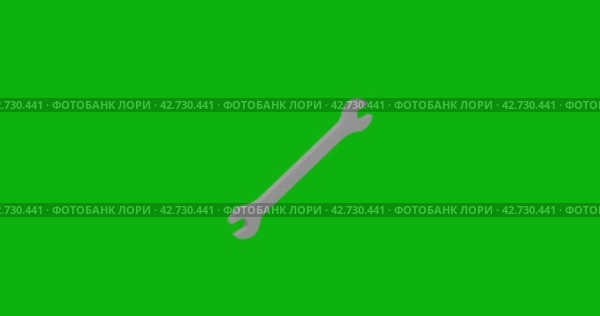 Анимация вращения белого символа гаечного ключа с тенью. Простое и сложное вращение. Плавная закольцованная анимация в формате 4k на зеленом фоне в цветовой гамме. Стоковая анимация, аниматор Карпенко Алексей / Фотобанк Лори