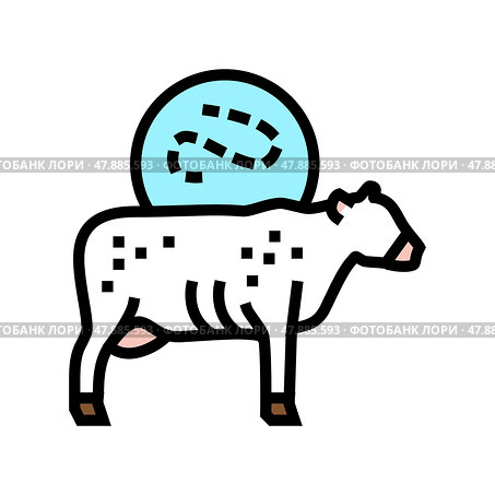 anthrax cow color icon vector illustration. Стоковая иллюстрация, иллюстратор Vectorwin / Фотобанк Лори