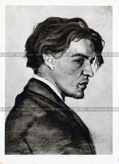 Антон Павлович Чехов. Портрет работы Николая Чехова. 1883. Масло. Стоковое фото, фотограф Сергей Афанасьев / Фотобанк Лори