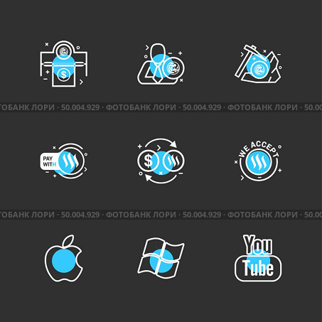 apple , windows , youtube , Nexus , nxs , crypto , currency , crypto cuurency , money , exchange , coin , dollar , graph , icon, vector, design,  flat,  collection, style, creative,  icons. Стоковая иллюстрация, агентство Ingram Publishing / Фотобанк Лори
