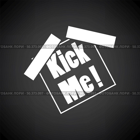 April Fool’s Day Icon. White on Black Background. Vector Illustration. Стоковая иллюстрация, агентство Ingram Publishing / Фотобанк Лори