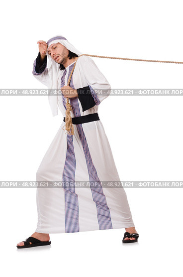 Arab man in tug of war concept. Стоковое фото, агентство Ingram Publishing / Фотобанк Лори