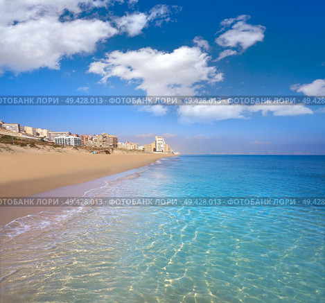 Arenals del Sol Beach in Elche Elx of Alicante in Costa Blanca at Spain. Стоковое фото, агентство Ingram Publishing / Фотобанк Лори