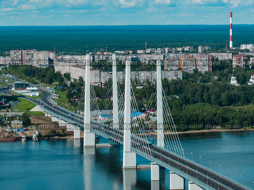 Архангельский мост, Череповец (2022 год). Стоковое фото, фотограф Александр Алексеев / Фотобанк Лори