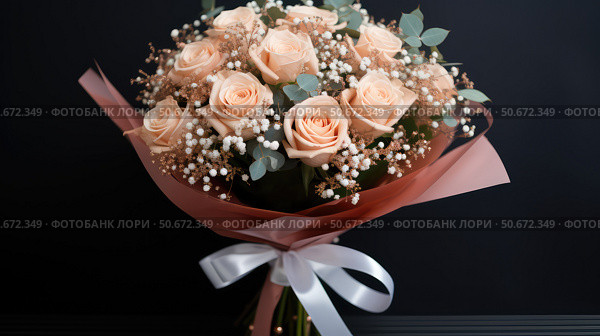 arrangement rose gold rose ai generated. Стоковое AI-изображение, AI-художник Vectorwin / Фотобанк Лори