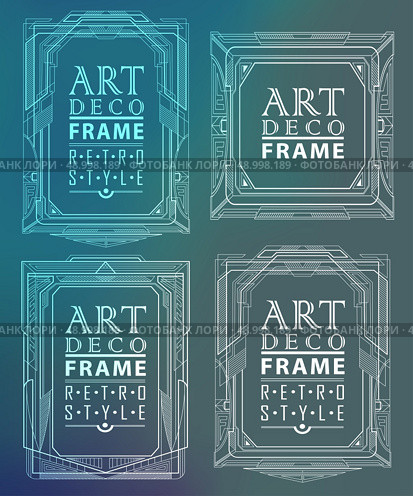 Art deco geometric vintage frame can be used for invitation, congratulation. Стоковая иллюстрация, агентство Ingram Publishing / Фотобанк Лори