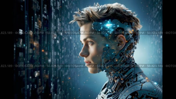 Artificial intelligence in the image of a girl, technologies of the future. Стоковое AI-видео, аниматор Ирина Ручушкина / Фотобанк Лори
