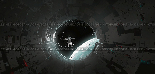 Astronauts leaving the cabin science fiction digital painting. Стоковое фото, агентство Ingram Publishing / Фотобанк Лори