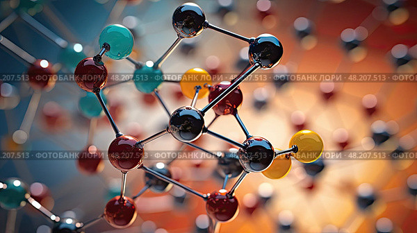 atom chemistry illustration ai generated. Стоковое AI-изображение, AI-художник Vectorwin / Фотобанк Лори