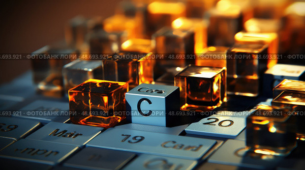 atomic periodic table carbon ai generated. Стоковое AI-изображение, AI-художник Vectorwin / Фотобанк Лори