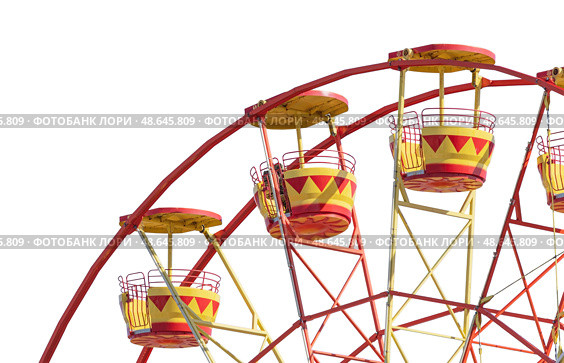 Аттракцион кольцо обозрения а белом фоне.  Ferris ring ride on a white background. Стоковое фото, фотограф Татьяна Д / Фотобанк Лори