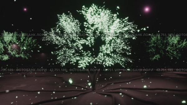 Autumn leaf fall animation. Abstract green falling autumn leaves. Tree Of Life animated symbol of sacred geometry for meditation and yoga events, films about nature, spirit, philosophy and universe. Стоковое видео, видеограф Ирина Ткачук / Фотобанк Лори