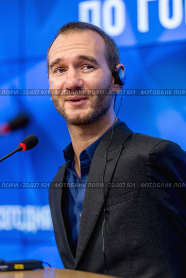 Австралийский оратор, меценат, писатель и певец, Ник Вуйчич (2016 год). Редакционное фото, фотограф Андрей Дегтярёв / Фотобанк Лори