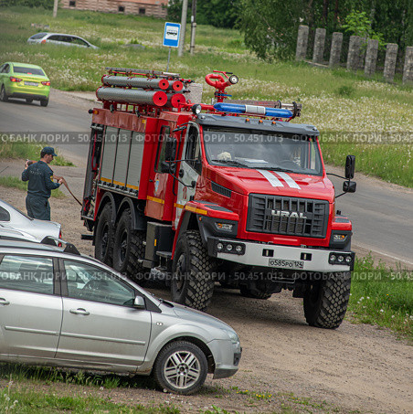 Автомобиль Пожарный Урал-4320, Урал NEXT Российский крупнотоннажный грузовой автомобиль повышенной проходимости г. Железногорск Красноярский Край. Редакционное фото, фотограф Анатолий Володин / Фотобанк Лори
