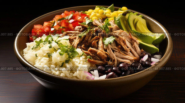 background meat mexican food carnitas ai generated. Стоковое AI-изображение, AI-художник Vectorwin / Фотобанк Лори
