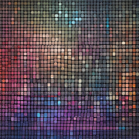 Background of digital geometric shapes in rainbow shades. Стоковое AI-изображение, AI-художник Анастасия / Фотобанк Лори